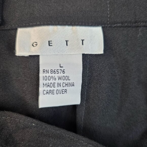 Wool Maxi Skirt Large Black Split Detail Classic Long Length by Gett New - Picture 4 of 9